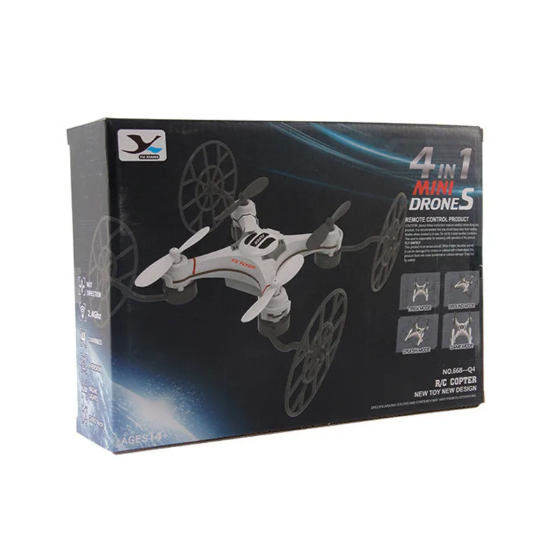 Прибытие 3D летающие нано Rc игрушки дизайн 4 в 1 Мини дроны 2 4G 4CH 6 осевой RC