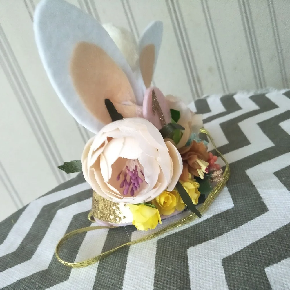 Бесплатная доставка милые головные уборы с кроликом для маленьких девочек на