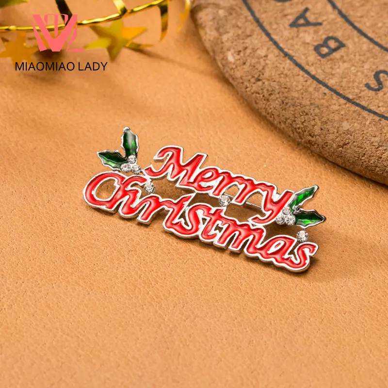 Merry Christmas Letter Trendy Brooches Needle Backpacks Steampunk Women Stylish Clothes Free Shipping Broach Pin | Украшения и