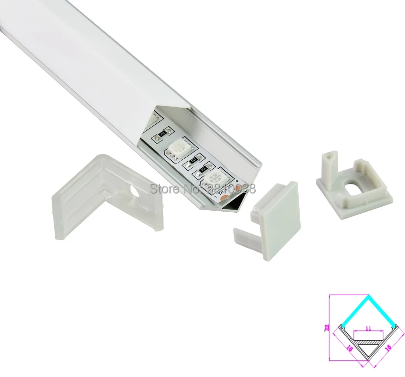 10 X 1M Sets/Lot Right Angle led lichtleiste profil and AL6063 Aluminium extrusion led lighting for Cabinet or kitchen lights