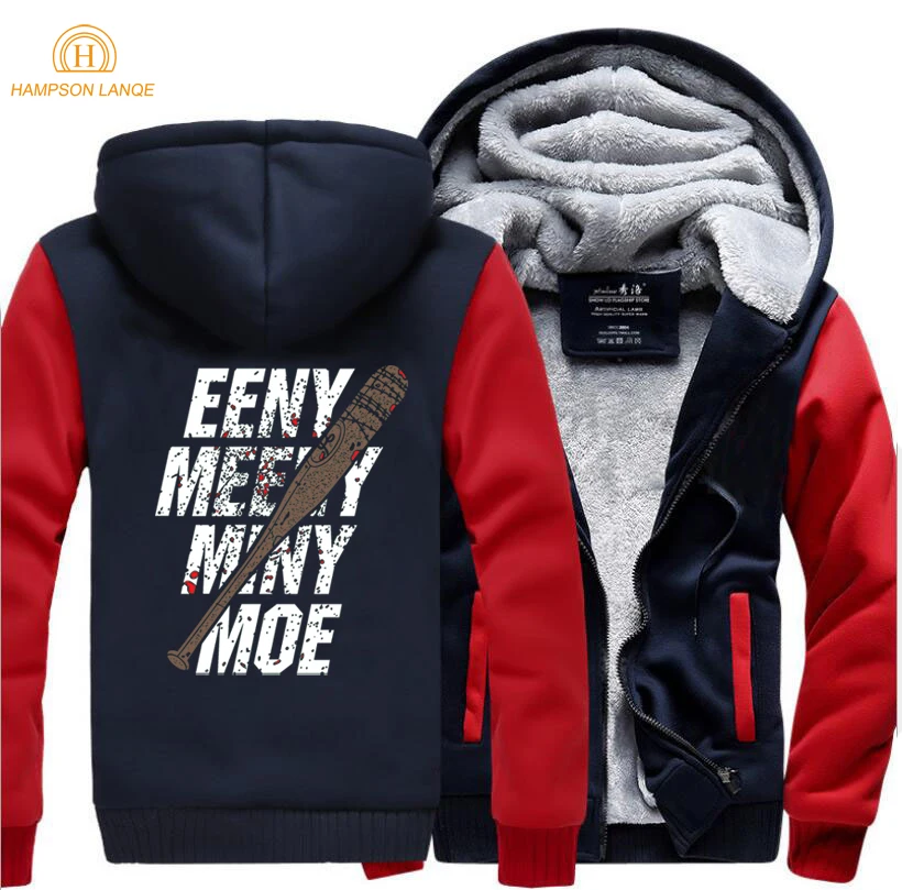 

The Walking Dead Eeny Meeny Miny Moe Negan Lucille Zombie Hip Hop Hoodies Men 2019 Spring Winter Sweatshirts Plus Size Jacket