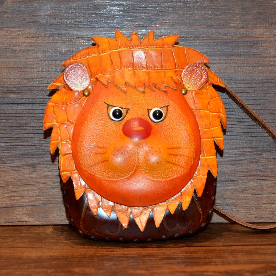 Handmade genuine leather coin purse mini wallet bag cartoon cute animal female Bag Purse Mini | Багаж и сумки
