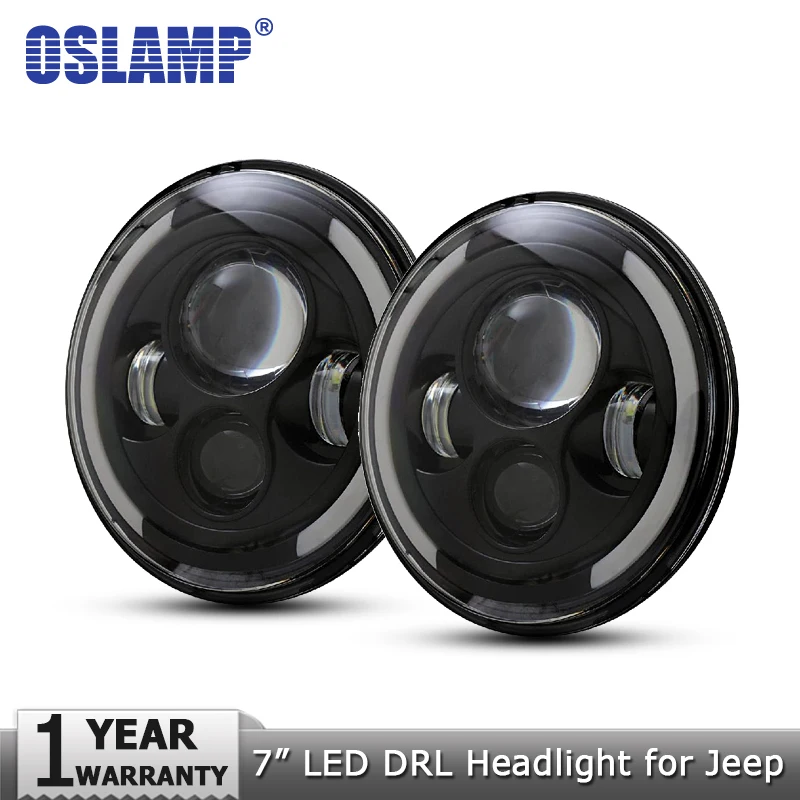 Oslamp 2 шт. 7 inch 60 W светодиодный фары для Jeep CJ/Wrangler JK/Wrangler TJ светодиодный фары Aftermarket дальнего света H4/H13 разъем