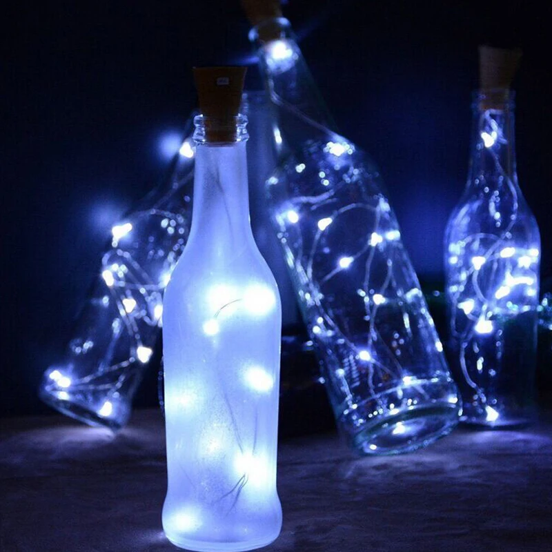 10LED солнечные бутылки вина Корк Форма ночные огни Фея лампы строки