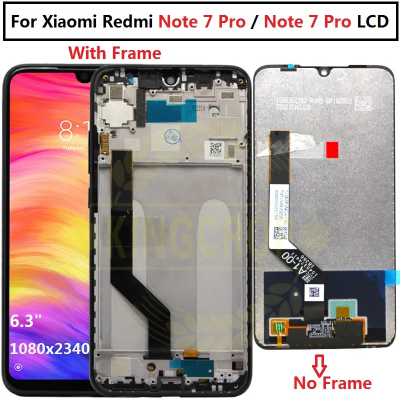 Оригинальный Новый ЖК дисплей для Xiaomi Redmi Note 7 Pro сенсорный экран с рамкой