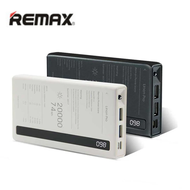 Remax быстрая зарядка Power Bank 20000 мАч резервные внешние аккумуляторы Dual USB Type C со