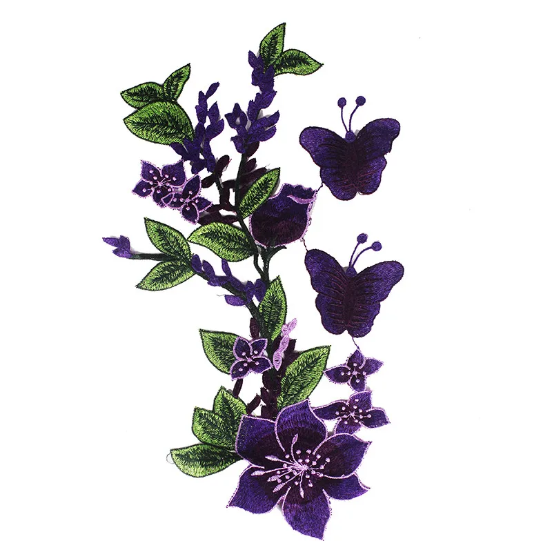 1 шт. Цветочная бабочка аппликация кружевная вышивка отделка Скрапбукинг кружева