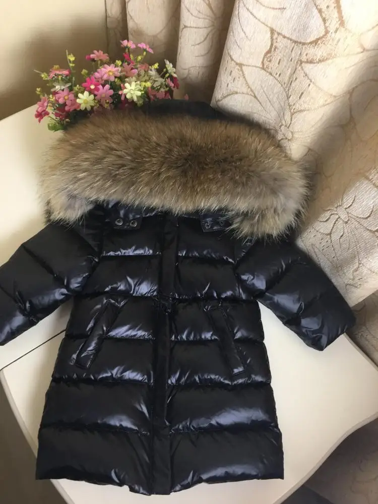Детское зимнее пальто для русской зимы для детей от 0 до 10 лет длинная пуховая куртка теплая водонепроницаемая зимняя куртка с натуральным мехом для мальчиков и девочек, детская верхняя одежда, пальто, Z146