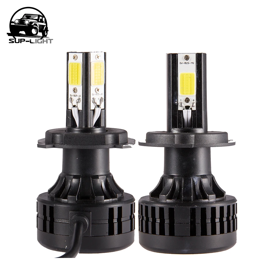 72W 6600Lm 3000k Авто cob Светодиодный фонарь 12v H4 H13 светодиодный вентилятор с