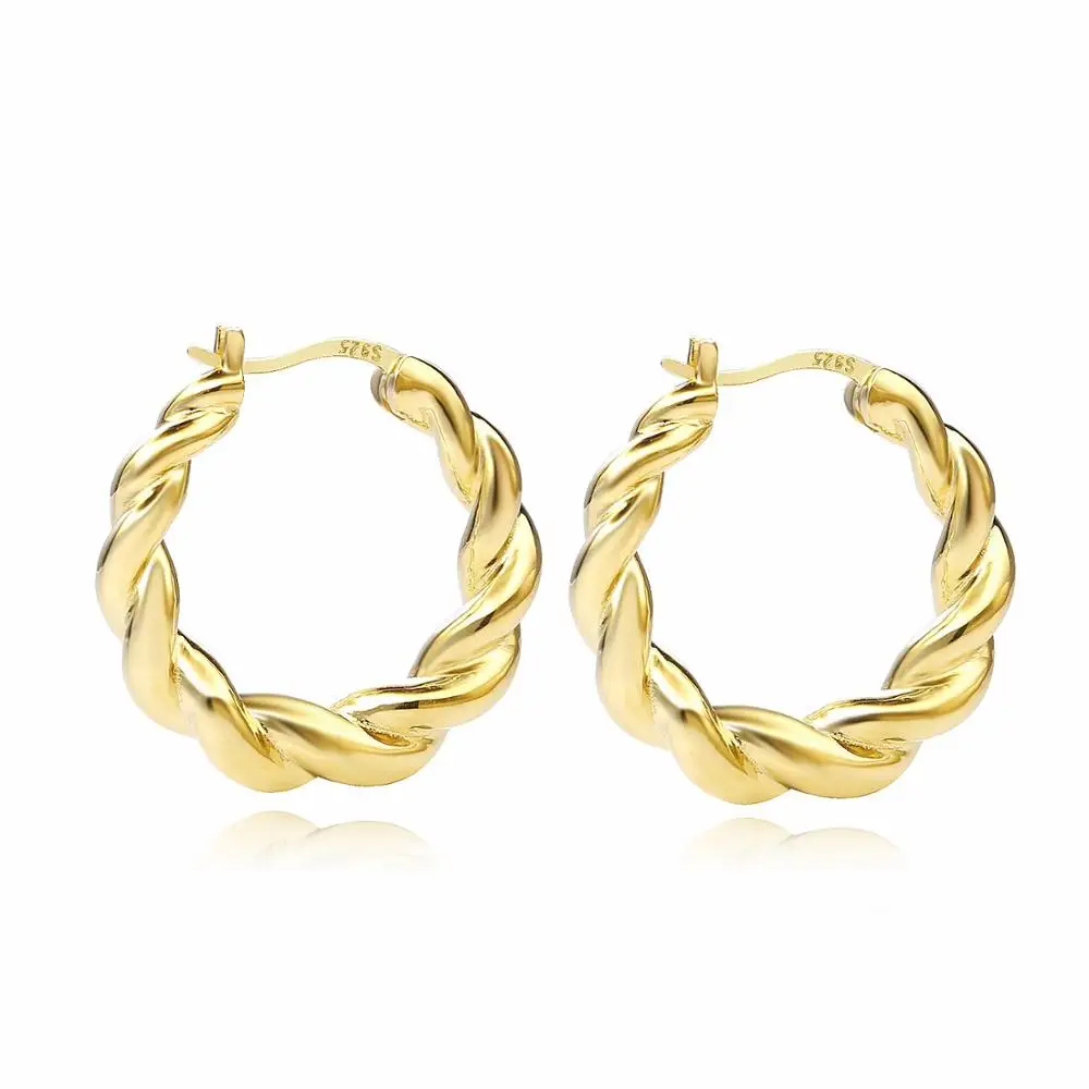 gold big size Moonmory 925 стерлингового серебра популярный дизайн Huggie Hoop Серьги Золото градуированная приливная серьга в виде кольца для европейских женщин ювелирные изделия - Окраска металла: gold big size