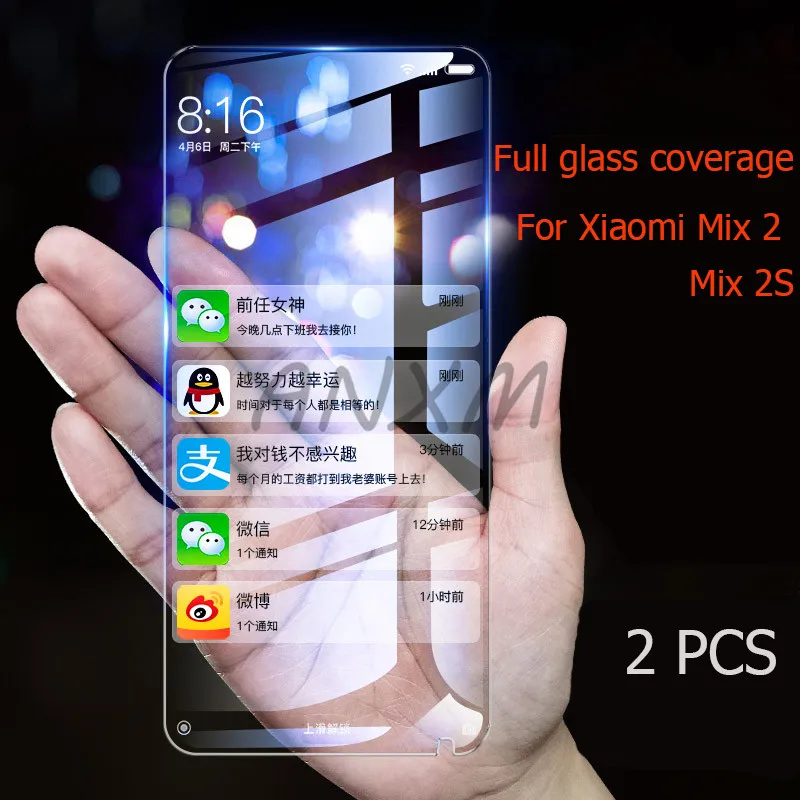 2 шт. стекло для Xiaomi Mi MIX S mix2 защита экрана HD прозрачное закаленное Xiao mi mix2s mix s 9H