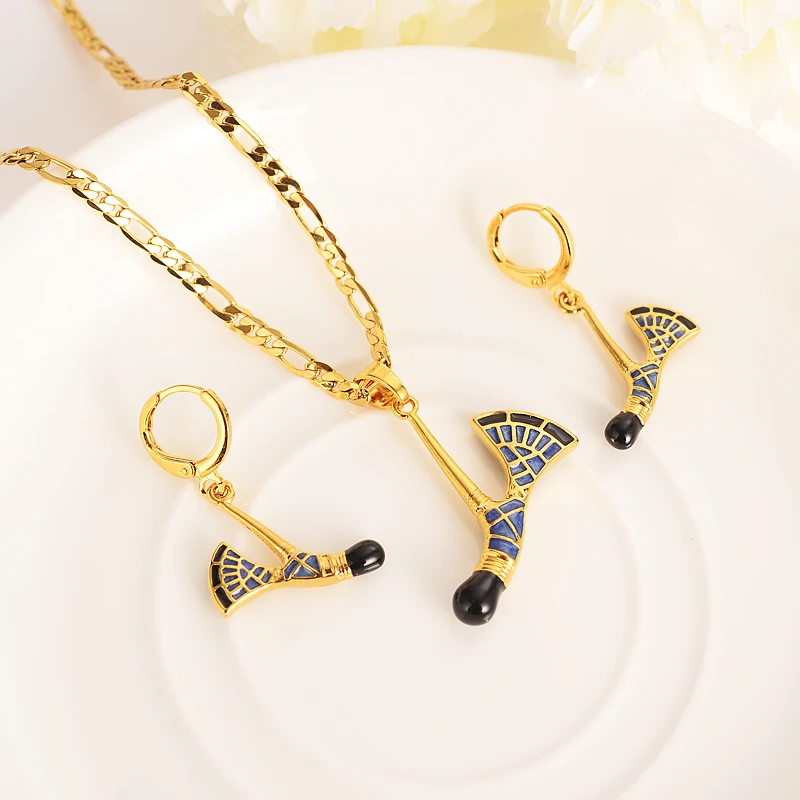 Ручная работа маска дом подвеска ожерелья серьги золотой цвет PNG ювелирный набор