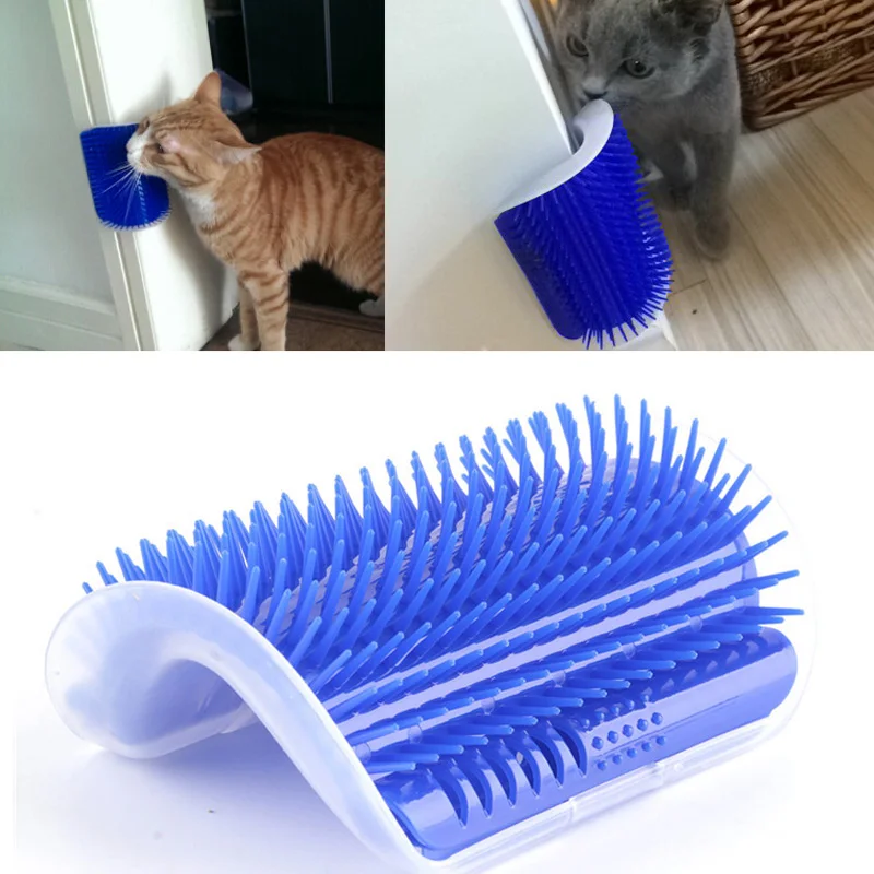 

Pet Cat Play Toy Plastic Hair Removal Brush Comb Grooming Tool Dog Hair Shedding Trimming Cat Corner Massage Device With Catnip