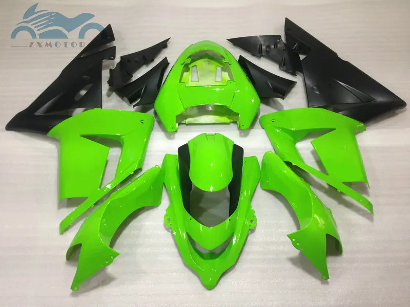 

Customized Motorcycle fairing kits for Kawasaki Ninja ZX-10R 2004 2005 aftermarket ABS fairings BK56 04 05 ZX10R green black