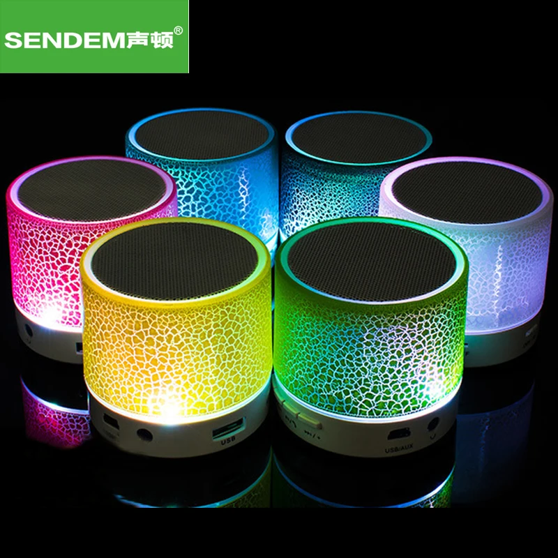 SENDEM A9 Беспроводной мини красочные трещина Bluetooth Динамик световой эффект