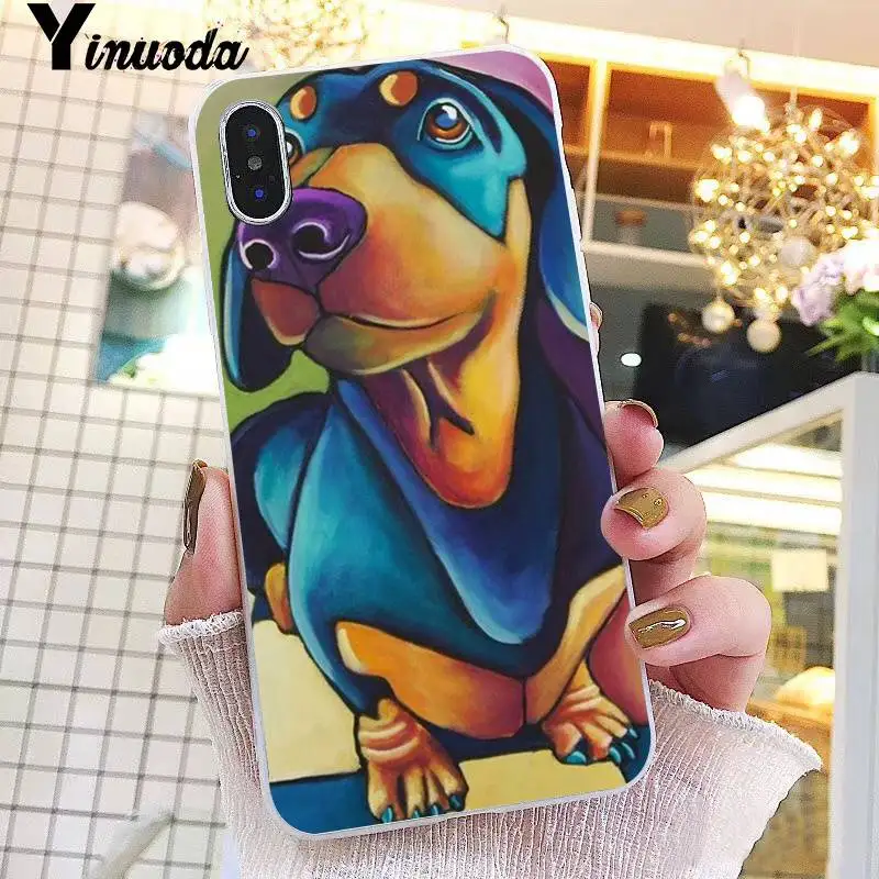 A16 Yinuoda животные Собаки такса мягкий чехол для телефона iPhone 8 7 6 6S Plus X XS MAX 5 5S SE XR 10 чехол 11 pro max - Цвет: A16