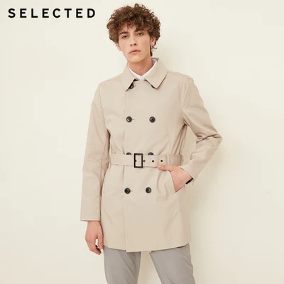 Отборная новая хлопковая двубортная ветровка, Модный Плащ, одежда с отворотом, деловое длинное пальто, мужская куртка T | 4183OM502 - Цвет: HUMUS