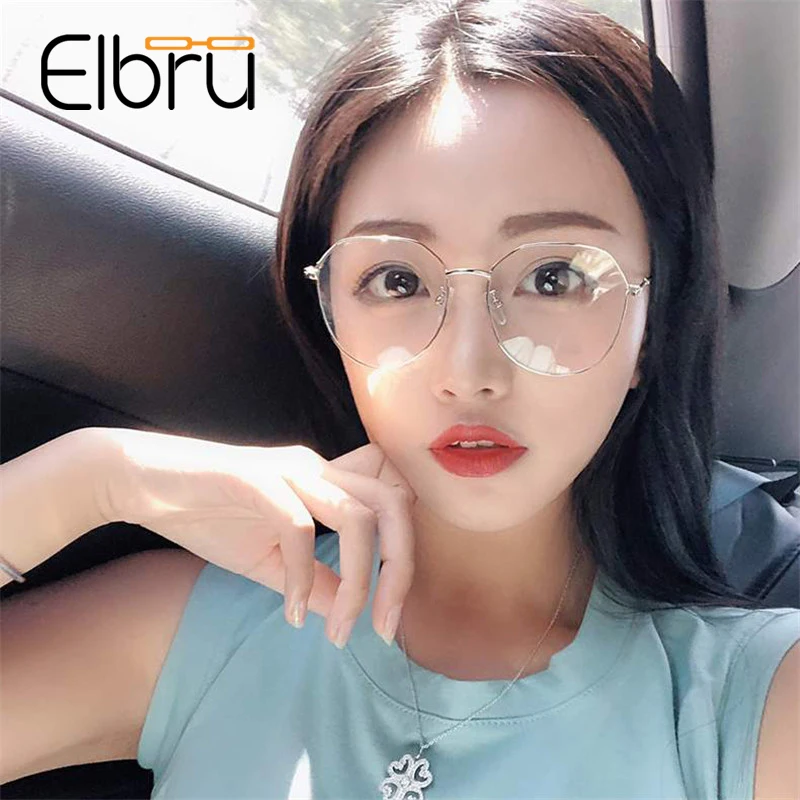 Женские и мужские очки для близорукости Elbru металлические близоруких в стиле