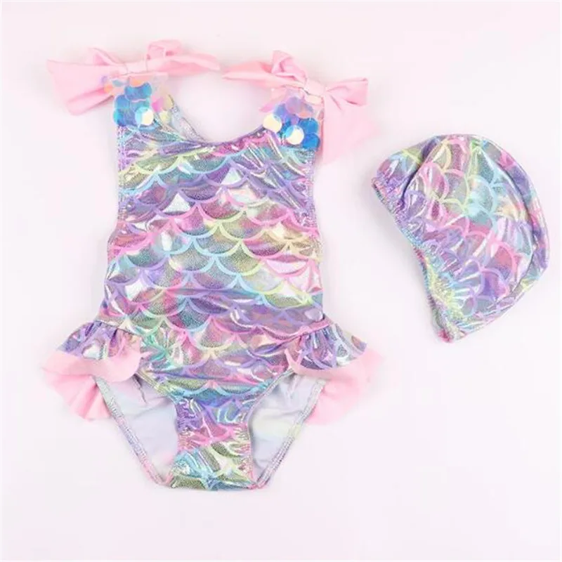 Милый детский купальный костюм для девочек цельный купальник принцессы с