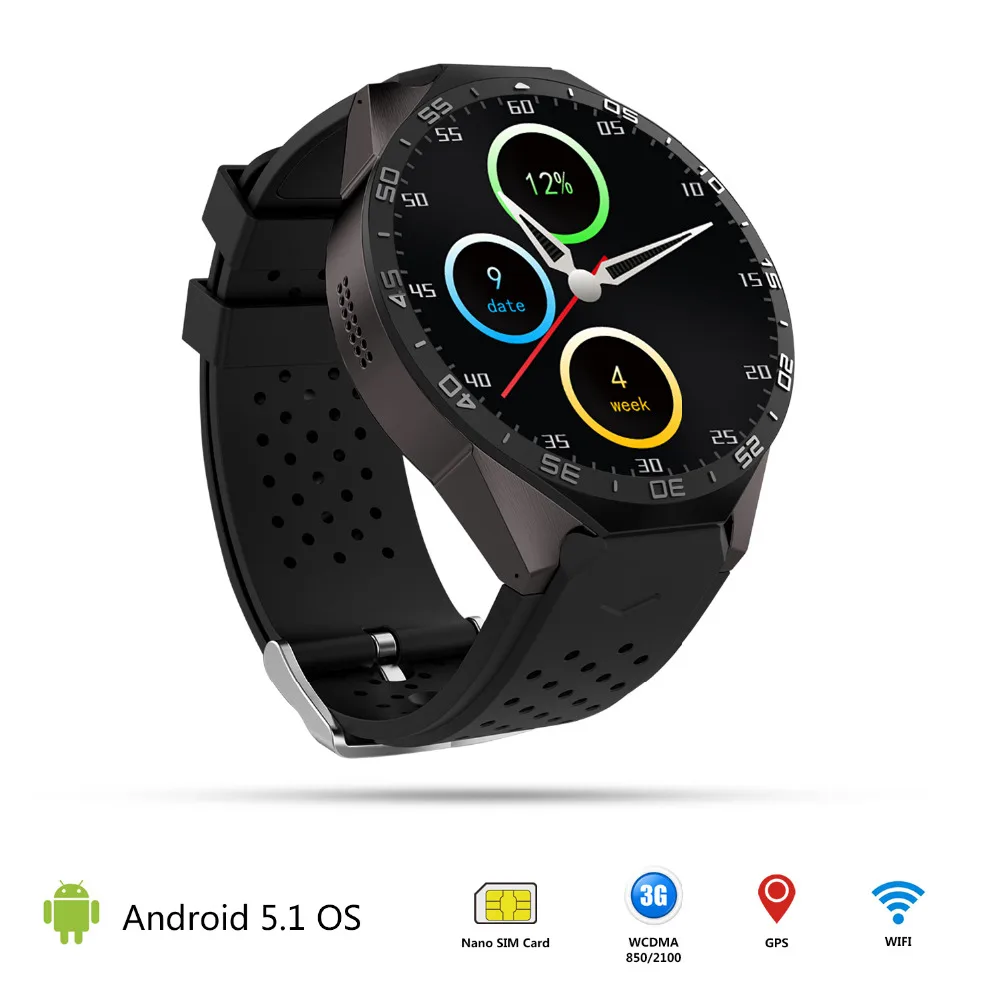 Оригинальный KW88 электроники 3g WCDMA WI-FI 1 39 &quotSmartwatch сотовый телефон все-в-одном