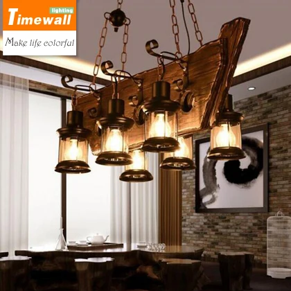 

LOFT retro bar industrial wind country country solid wood chandelier personality old boat wood wood Chandelier