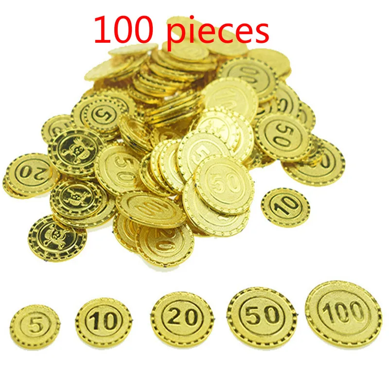 11 100 шт детские игрушки, пластиковые пираты, золотые монеты, сокровища в виде монет, игровая валюта, детский Декор для Хеллоуин-вечеринки, рождественские подарки - Цвет: 11
