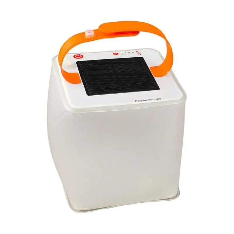 solar and USB Надувной Солнечный USB светильник Складной Водонепроницаемый Выдерживает падение зарядная лампа фонарь для наружного спасательного кемпинга - Цвет: solar and USB