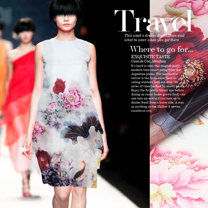 100% натуральная шелковая органза CNUM SO99 сетчатая Марля/Пион и Карп/шелковая