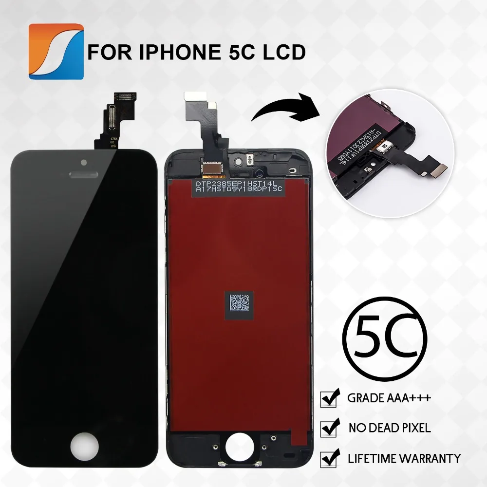 Класс AAA + 20 шт./лот для iPhone 5C ЖК-дисплей сменный экран с сенсорным дигитайзером в