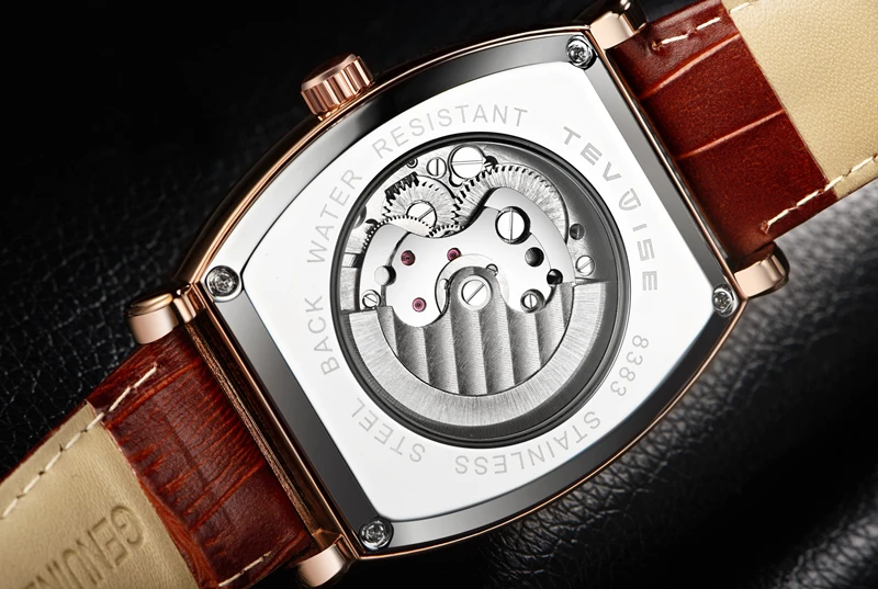 Tevise механические Автоматические часы для мужчин бизнес Tourbillon Топ люксовый бренд Relojes Hombre кожа Moon Phase часы 8383D