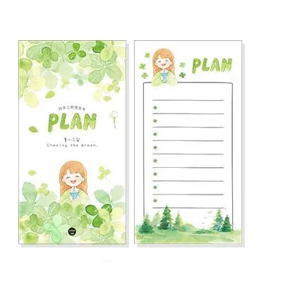 Plan-green 40 листов Kawaii Star Cherry Bloosoms N times липкий блокнот для заметок зажим для заметок бумажные вкладки бумага лария сделать список канцелярские принадлежности - Цвет: Plan-green