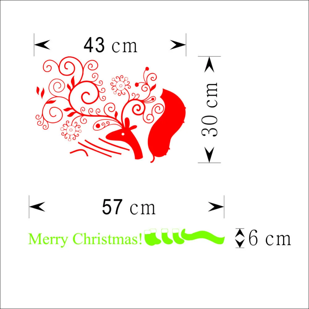 Новые горячие палевый Merry Рождество наклейки на стену домашний декор европейский
