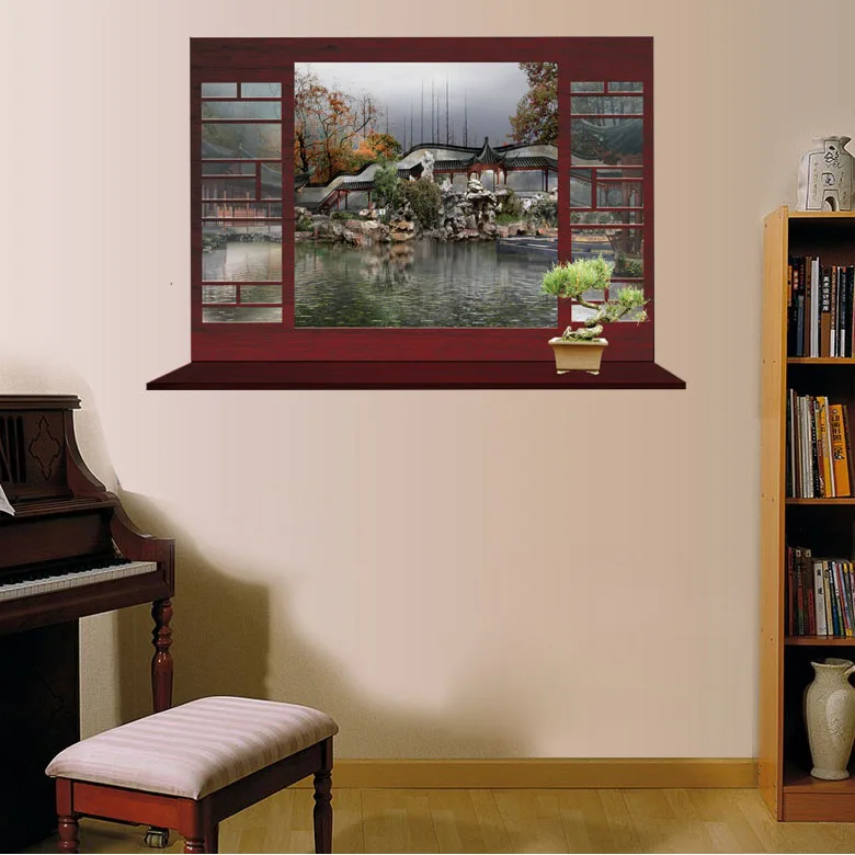 [Fundecoration] Новый китайский стиль Осенний вид искусственный камень садовый пейзаж 3d