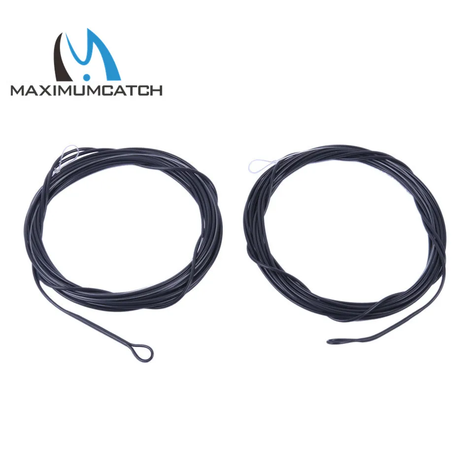 Maximumcatch 2pcs 5-10ft 10-25lb Black Color Fishing Poly Leader 6ips Sinking leader line