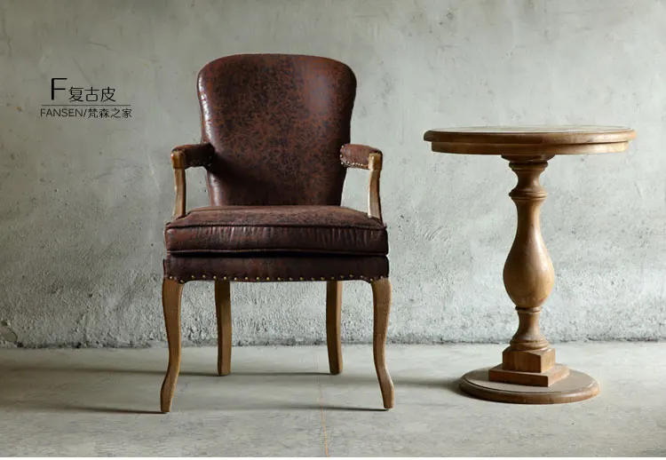 Louis fashion Dining chairs American desk European retro solid wooden Nordic simple single Cafe leisure