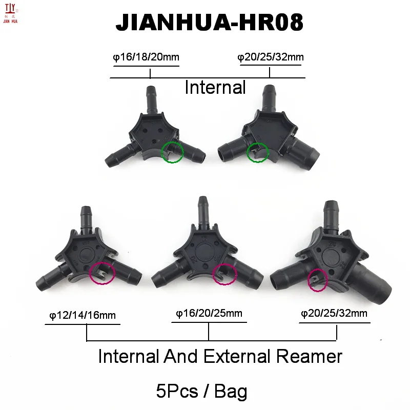 

5 шт./лот черный 16-32 мм PEX ручной разветвитель труб PPR калибратор фитинг резак инструменты внутренние и внешние Reamers для сантехники