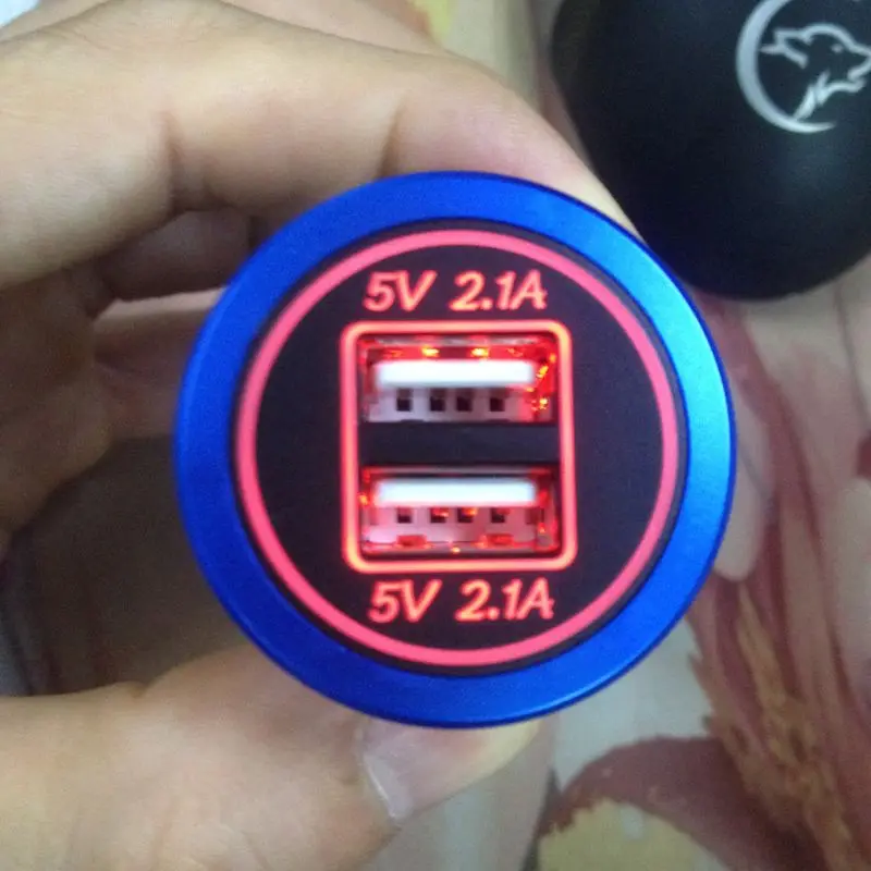 DIY 12V 24V Dual USB Автомобильное зарядное устройство адаптер питания панель 5V 2.1A для