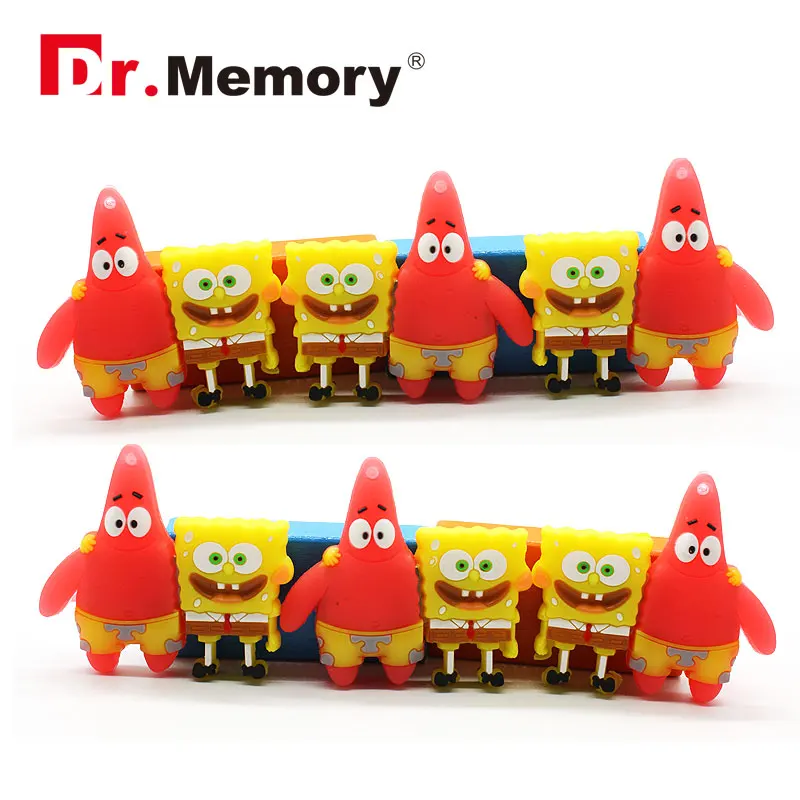 Мультфильм флешки кремния стиле флэш диск Губка Боб USB Flash Drive Квадратные usb flash 8