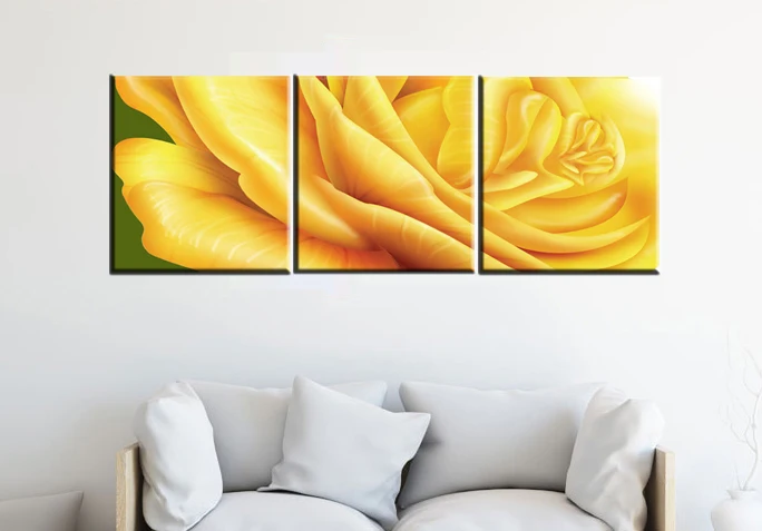Современный постер с принтом Желтых Цветов 3 шт. настенные картины для гостиной