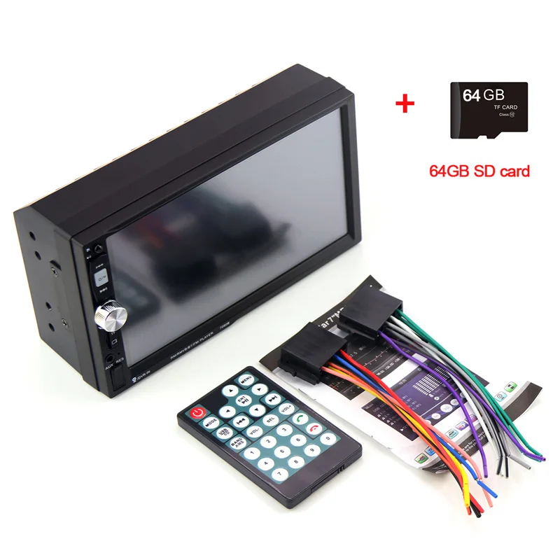 5--with SD 64G Автомагнитола 2 Din 7 дюймов экран 2din Автомагнитола Bluetooth Универсальная мультимидия автомобильный MP5 плеер FM Авто аудио стерео - Цвет: 5--with SD 64G