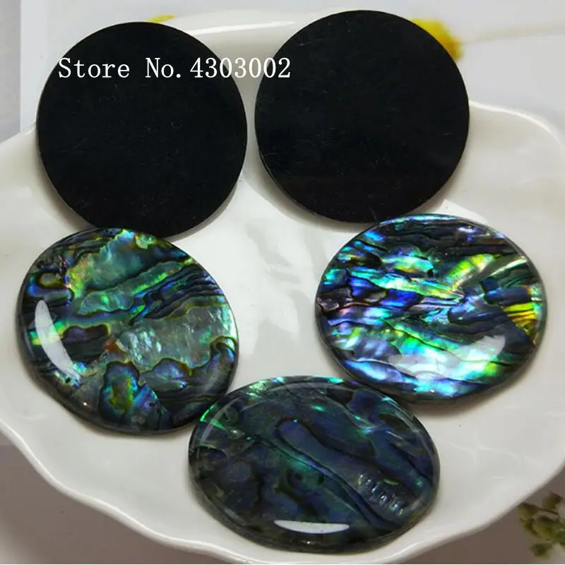 100 шт/партия 40 мм, натуральный круглый кабошон Abalone оболочки перламутровый корпус для DIY ювелирных изделий Круглый Павлин Швабра жемчужный корпус