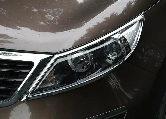 Для KIA Sportager 2011-2014 ABS хром 2 шт. автомобильный аксессуар крышка передней фары |