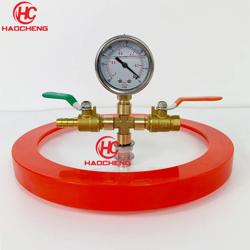 2 галл.(8л) комплект вакуумной камеры с 2.5CFM(1.4L/s) 220 В вакуумный насос, 22 см* 20 см камера дегазации из нержавеющей стали