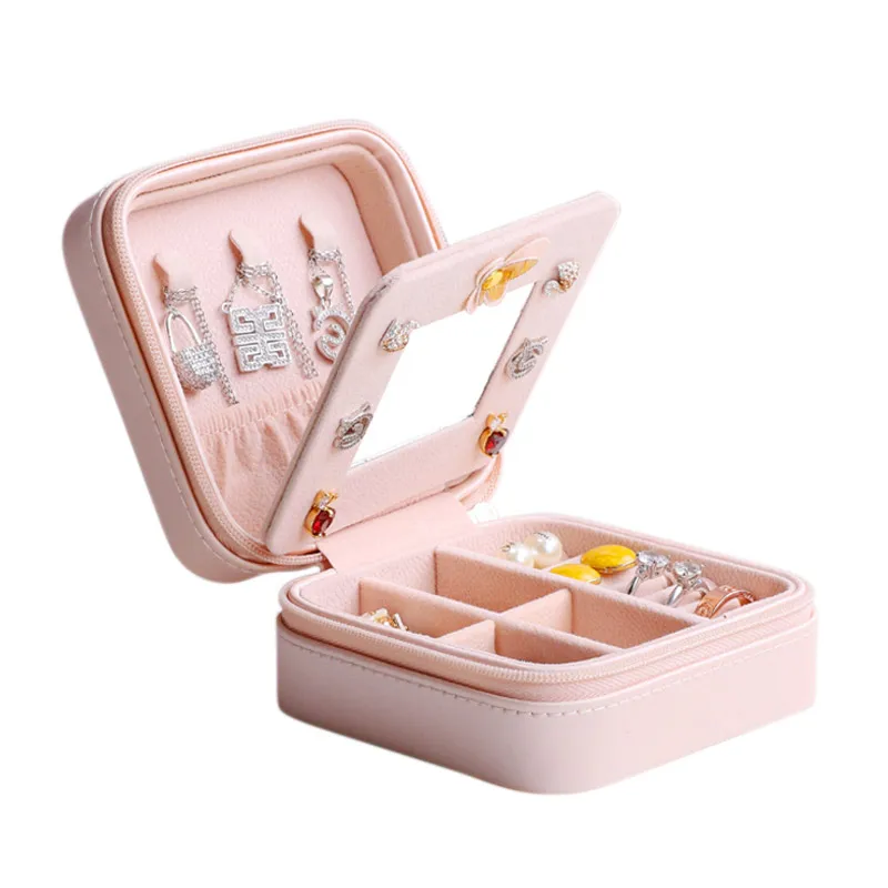 

High Quality PU Leather Box Ladies European Cosmetic Box Jewel Case Organizer Birthday Gift Wedding Gift