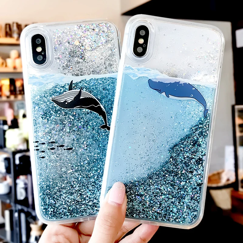 Чехол Capinha для iPhone X Xr Xs Max 7 8 6 6s Plus с динамической жидкостью и зыбучим песком
