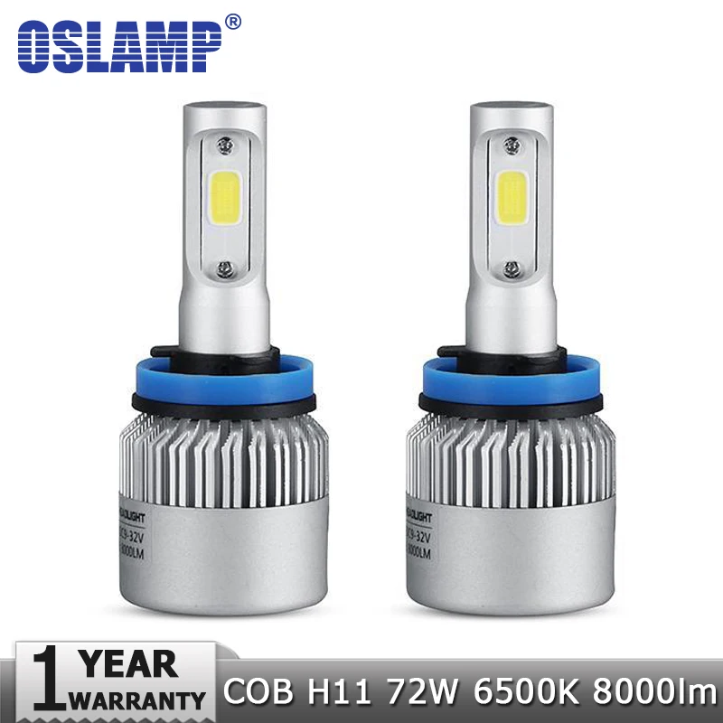 Светодиодные фары Oslamp H11 COB 72 Вт Автомобильные светодиодные лампы 4300 K/6500 K H8/H9