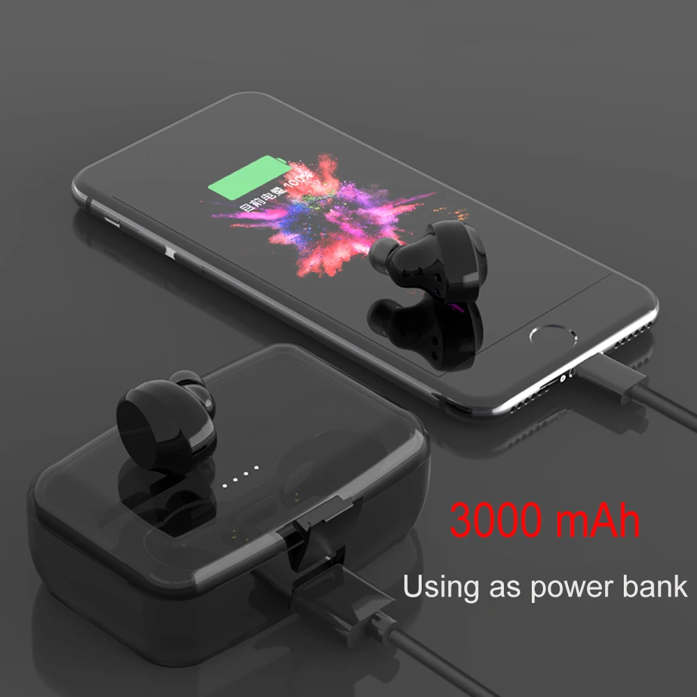Bluetooth 5 0 TWS беспроводная гарнитура 3000 мАч сенсорное управление 6D стерео HD звук IPX8