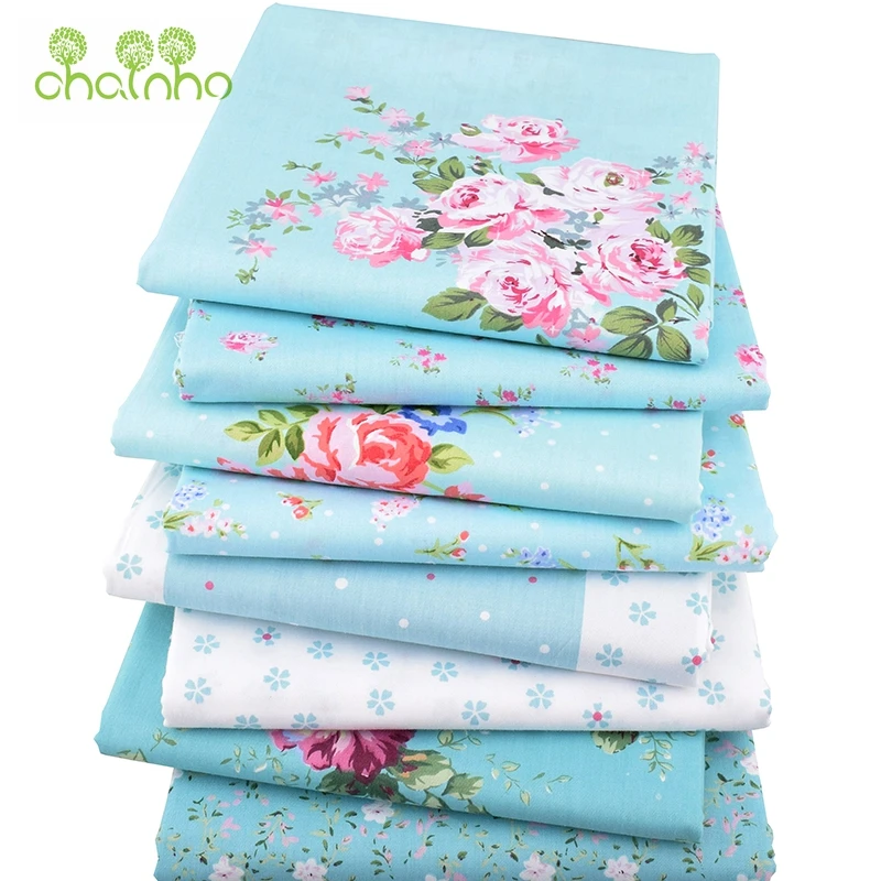 Chainho Цветочная серия саржевая хлопчатобумажная ткань с принтом для сделай сам