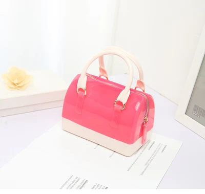 Hot Pink Mix White Новинка, силиконовая летняя милая сумка для конфет, желе, Женская Повседневная Сумка-тоут, женская сумка через плечо, пляжные сумки, сумка для девушек - Цвет: Hot Pink Mix White