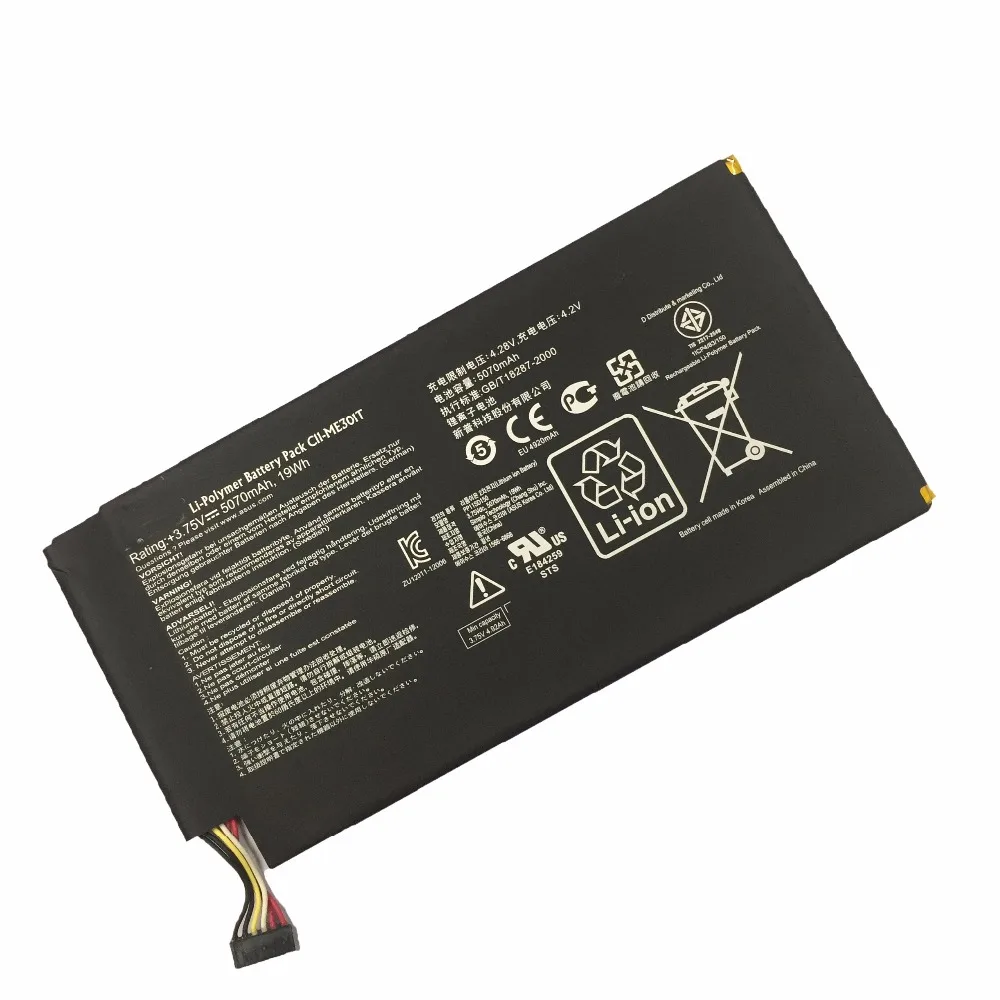 3 75 V 19WH 5070Mah Новый оригинальный C11-ME301T планшетный Аккумулятор для ASUS Memo Pad Smart K001 10 1